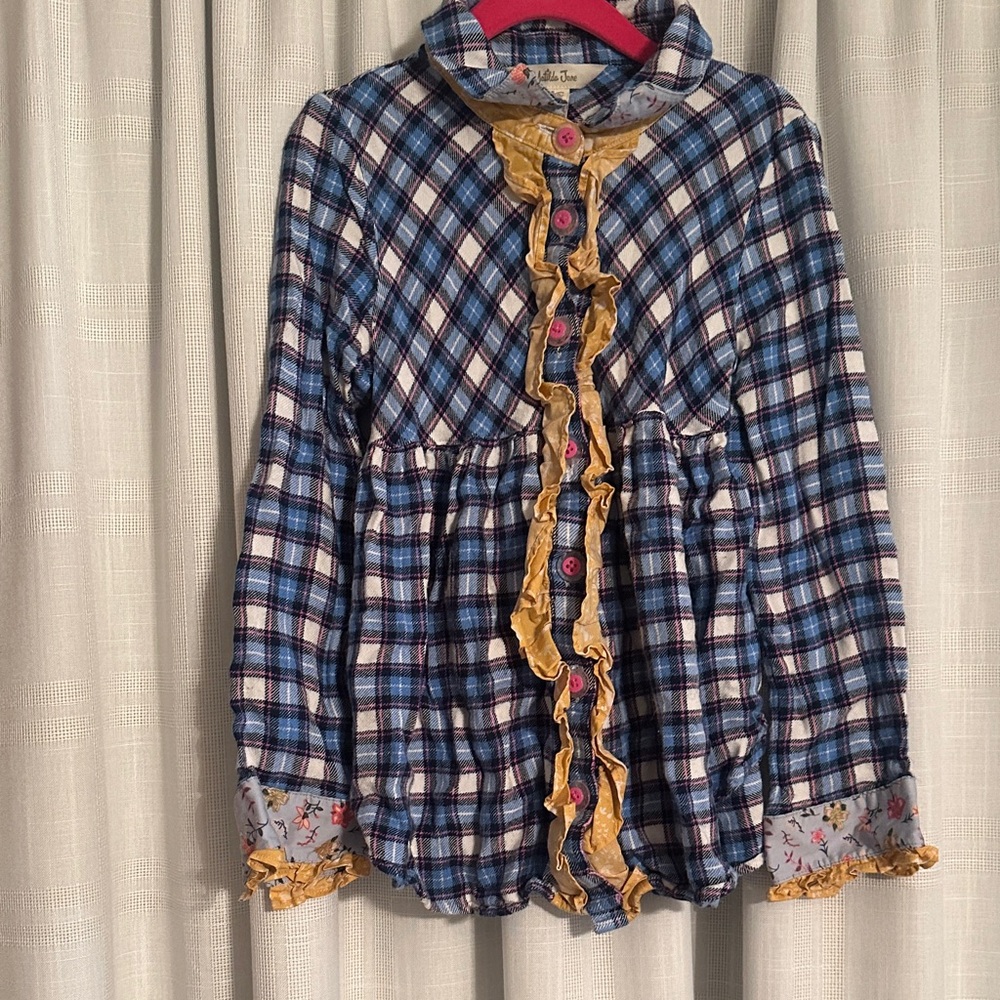 Matilda Jane Blue and Pink Plaid Shirt